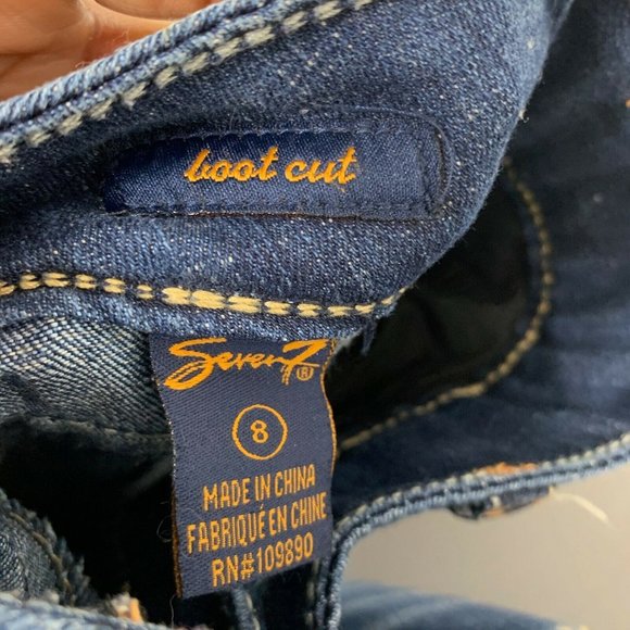 7 for All Mankind Womens Bootcut Distressed Jeans - Picture 7 of 8